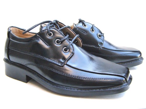 New boys black leather - new,